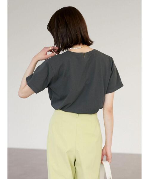 Green Parks(グリーンパークス)の「二段カレッジロゴTシャツ(Tシャツ/カットソー・レディース・オフホワイト/チャコールグレー/サックスブルー・FREE)」の15枚目の写真