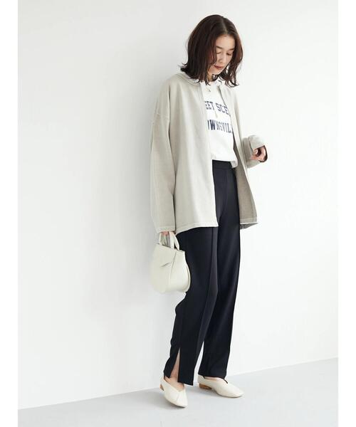 Green Parks(グリーンパークス)の「二段カレッジロゴTシャツ(Tシャツ/カットソー・レディース・オフホワイト/チャコールグレー/サックスブルー・FREE)」の16枚目の写真