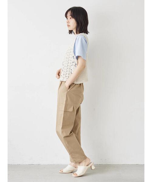 Green Parks(グリーンパークス)の「二段カレッジロゴTシャツ(Tシャツ/カットソー・レディース・オフホワイト/チャコールグレー/サックスブルー・FREE)」の20枚目の写真