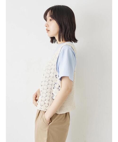 Green Parks(グリーンパークス)の「二段カレッジロゴTシャツ(Tシャツ/カットソー・レディース・オフホワイト/チャコールグレー/サックスブルー・FREE)」の22枚目の写真