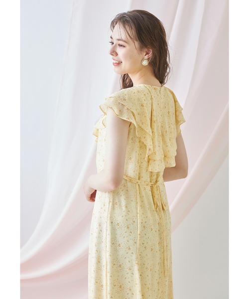 GOLDS♡タグ付き♡ラッフルフリル胸元おりぼんワンピ♡銀ラメ♡ピンク×ブラック リボン付きラッフルフリル×ピンタックウエストシャーリング