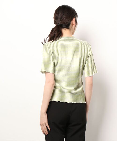 ehka sopo（エヘカソポ）の「シャーリングチェックブラウス（シャツ/ブラウス・レディース・ブラック/ベージュ/グリーン・ﾌﾘ-）」の5枚目の写真