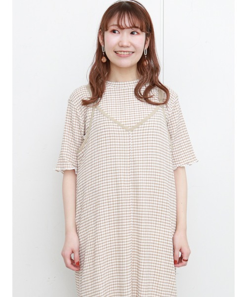 ehka sopo（エヘカソポ）の「シャーリングチェックブラウス（シャツ/ブラウス・レディース・ブラック/ベージュ/グリーン・ﾌﾘ-）」の2枚目の写真