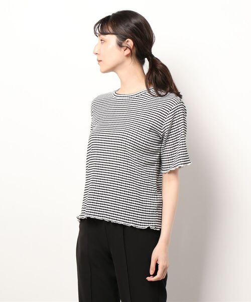 ehka sopo（エヘカソポ）の「シャーリングチェックブラウス（シャツ/ブラウス・レディース・ブラック/ベージュ/グリーン・ﾌﾘ-）」の6枚目の写真