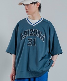 スウェット ロゴワッペン オーバーサイズ Vネック Tシャツ