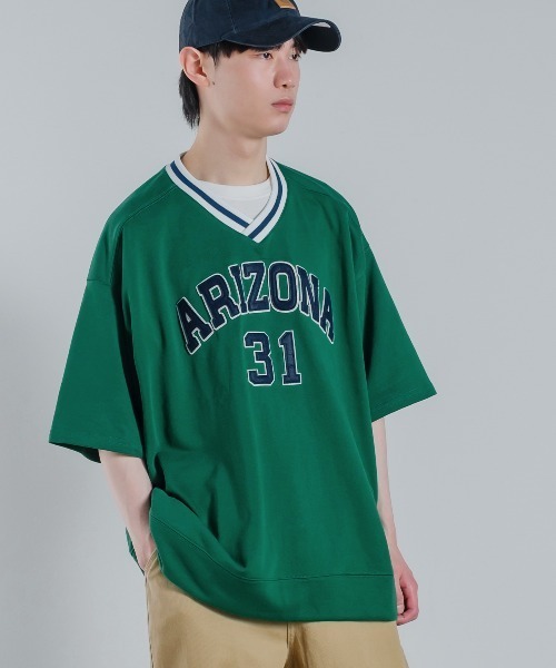 improves(インプローブス)の「スウェット ロゴワッペン オーバーサイズ Vネック Tシャツ(Tシャツ/カットソー・メンズ・アッシュ/グリーン/ダークブルー・MEDIUM/LARGE)」の8枚目の写真