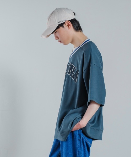 improves(インプローブス)の「スウェット ロゴワッペン オーバーサイズ Vネック Tシャツ(Tシャツ/カットソー・メンズ・アッシュ/グリーン/ダークブルー・MEDIUM/LARGE)」の7枚目の写真