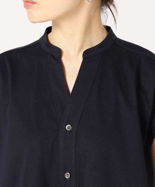 美品　IENA イエナ スキッパーシャツワンピース フレンチスリーブ 38 イエナ/スキッパーシャツワンピース/フレンチスリーブ/38/M