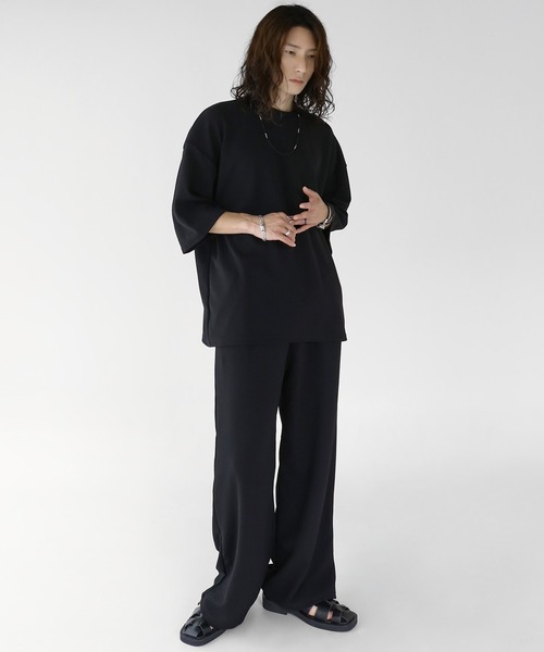 minsobi（ミンソビ）の「7分袖ドレープカットソー（Tシャツ/カットソー・メンズ・ブラック/ホワイト・FREE）」の22枚目の写真