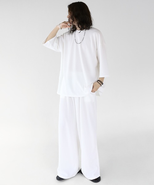 minsobi（ミンソビ）の「7分袖ドレープカットソー（Tシャツ/カットソー・メンズ・ブラック/ホワイト・FREE）」の7枚目の写真