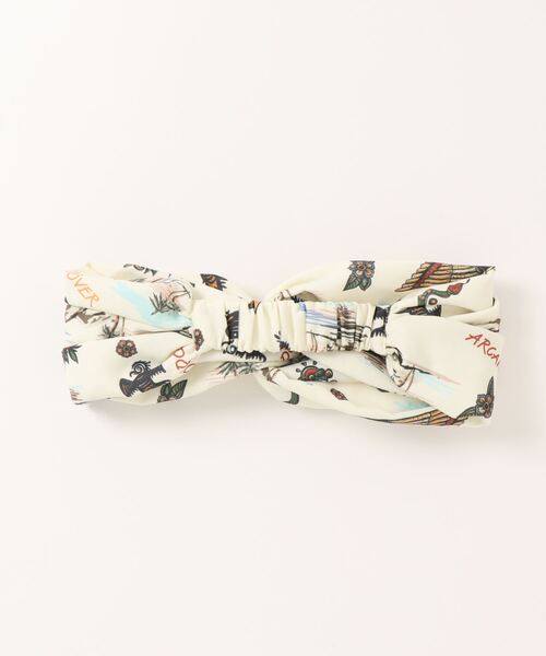 チチカカ（チチカカ）の「メキシコアロハヘアバンド（ヘアバンド・レディース・ネイビー/オフホワイト・FREE）」の3枚目の写真
