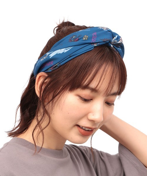 チチカカ（チチカカ）の「メキシコアロハヘアバンド（ヘアバンド・レディース・ネイビー/オフホワイト・FREE）」の11枚目の写真