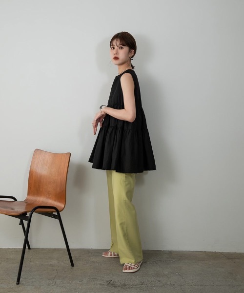 Amiur（エミレ）の「no sleeve tiered blouse（シャツ/ブラウス・レディース・ホワイト/ブラック/ラベンダー・FREE）」の7枚目の写真