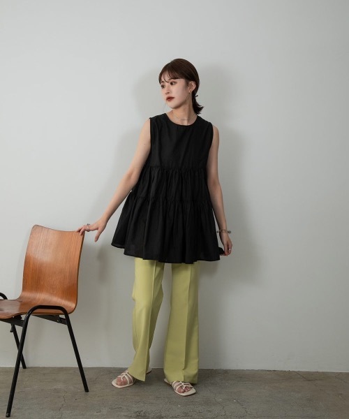 Amiur（エミレ）の「no sleeve tiered blouse（シャツ/ブラウス・レディース・ホワイト/ブラック/ラベンダー・FREE）」の9枚目の写真