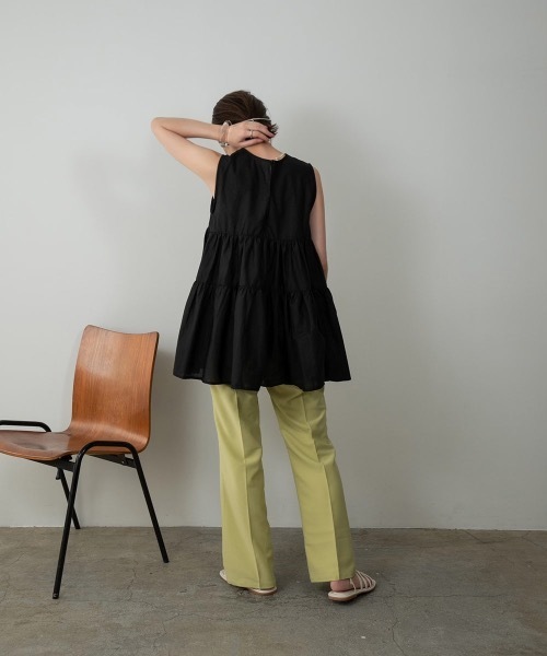 Amiur（エミレ）の「no sleeve tiered blouse（シャツ/ブラウス・レディース・ホワイト/ブラック/ラベンダー・FREE）」の10枚目の写真