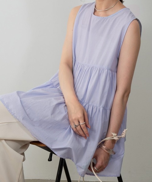 Amiur（エミレ）の「no sleeve tiered blouse（シャツ/ブラウス・レディース・ホワイト/ブラック/ラベンダー・FREE）」の12枚目の写真