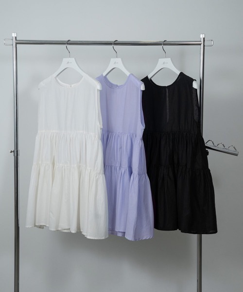 Amiur（エミレ）の「no sleeve tiered blouse（シャツ/ブラウス・レディース・ホワイト/ブラック/ラベンダー・FREE）」の13枚目の写真