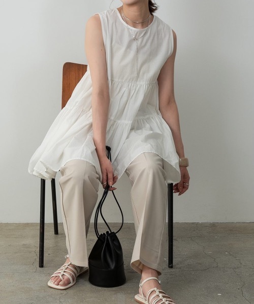 Amiur（エミレ）の「no sleeve tiered blouse（シャツ/ブラウス・レディース・ホワイト/ブラック/ラベンダー・FREE）」の15枚目の写真