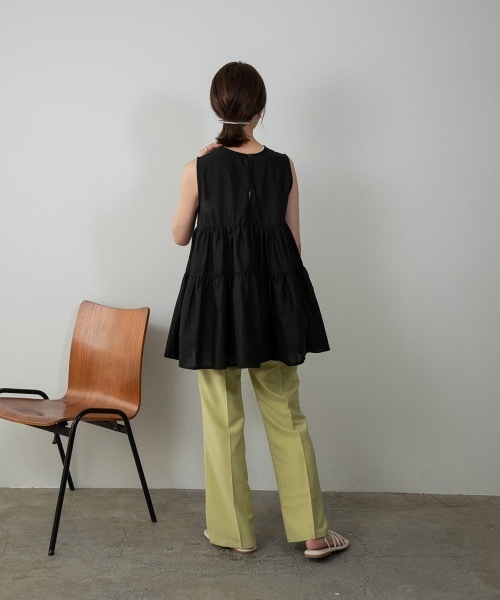 Amiur（エミレ）の「no sleeve tiered blouse（シャツ/ブラウス・レディース・ホワイト/ブラック/ラベンダー・FREE）」の17枚目の写真