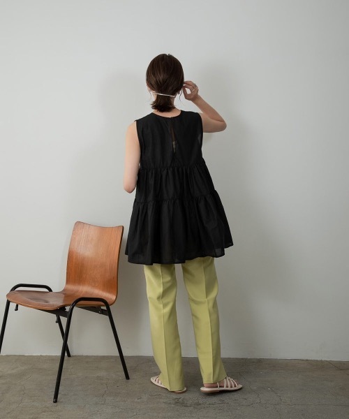 Amiur（エミレ）の「no sleeve tiered blouse（シャツ/ブラウス・レディース・ホワイト/ブラック/ラベンダー・FREE）」の18枚目の写真