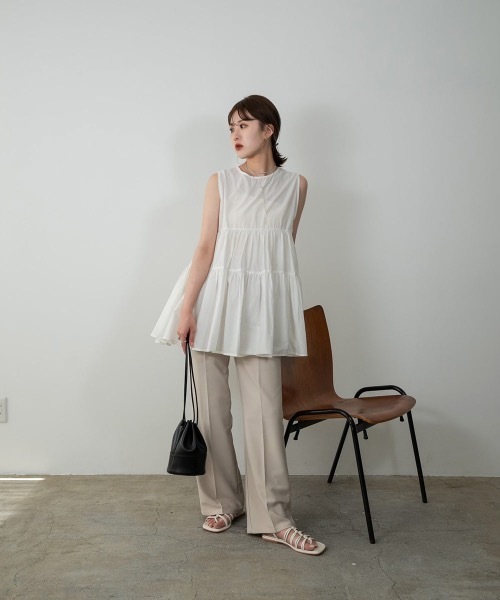 Amiur（エミレ）の「no sleeve tiered blouse（シャツ/ブラウス・レディース・ホワイト/ブラック/ラベンダー・FREE）」の20枚目の写真