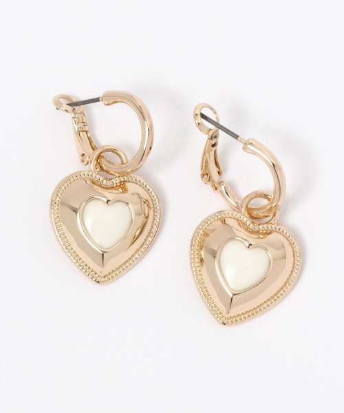 niko and...（ニコアンド）の「ハート2WAYメタルピアス（ピアス（両耳用）・レディース・ホワイト/ブラック/オレンジ・0）」の2枚目の写真