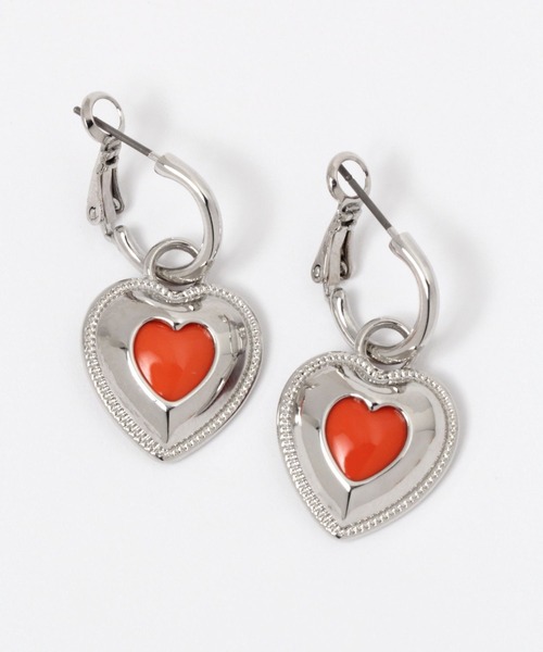 niko and...（ニコアンド）の「ハート2WAYメタルピアス（ピアス（両耳用）・レディース・ホワイト/ブラック/オレンジ・0）」の3枚目の写真