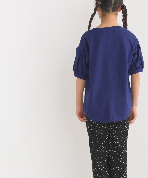 OMNES(オムネス)の「キッズ撥水加工タックボリューム袖半袖Tシャツ(Tシャツ/カットソー・キッズ・ホワイト/ネイビー/ピンク・100/110/120/130/140)」の16枚目の写真