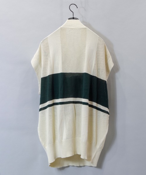 JACKROSE（ジャックローズ）の「SKOOKUM 透かし網ボーダーニットベスト（ベスト・メンズ・ホワイト/ブラック/グリーン・FREE）」の10枚目の写真