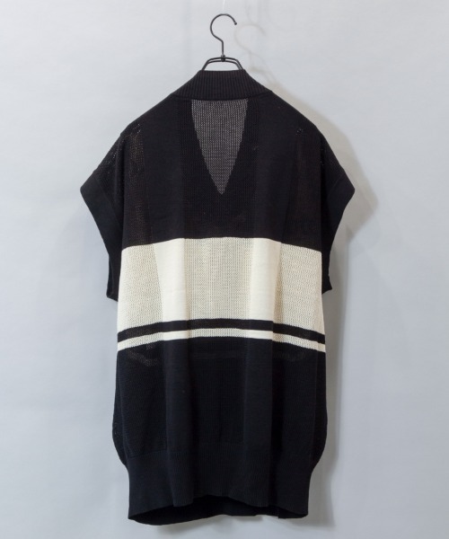 JACKROSE（ジャックローズ）の「SKOOKUM 透かし網ボーダーニットベスト（ベスト・メンズ・ホワイト/ブラック/グリーン・FREE）」の12枚目の写真