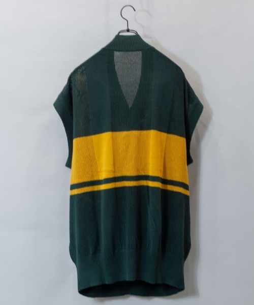 JACKROSE（ジャックローズ）の「SKOOKUM 透かし網ボーダーニットベスト（ベスト・メンズ・ホワイト/ブラック/グリーン・FREE）」の14枚目の写真