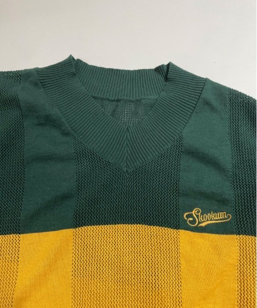 JACKROSE（ジャックローズ）の「SKOOKUM 透かし網ボーダーニットベスト（ベスト・メンズ・ホワイト/ブラック/グリーン・FREE）」の15枚目の写真
