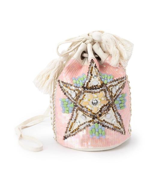 Another Edition（アナザーエディション）の「ビーズ巾着バッグ/AEBC BEADS ｷﾝﾁｬｸ（ショルダーバッグ・レディース・オフホワイト/ライム・ﾌﾘ-）」の9枚目の写真