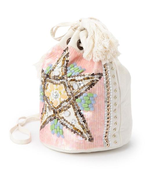 Another Edition（アナザーエディション）の「ビーズ巾着バッグ/AEBC BEADS ｷﾝﾁｬｸ（ショルダーバッグ・レディース・オフホワイト/ライム・ﾌﾘ-）」の10枚目の写真