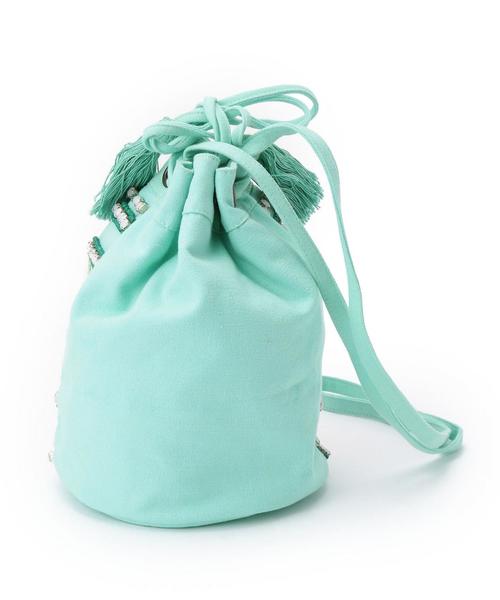 Another Edition（アナザーエディション）の「ビーズ巾着バッグ/AEBC BEADS ｷﾝﾁｬｸ（ショルダーバッグ・レディース・オフホワイト/ライム・ﾌﾘ-）」の14枚目の写真