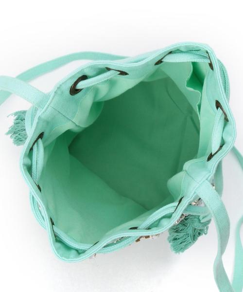 Another Edition（アナザーエディション）の「ビーズ巾着バッグ/AEBC BEADS ｷﾝﾁｬｸ（ショルダーバッグ・レディース・オフホワイト/ライム・ﾌﾘ-）」の17枚目の写真