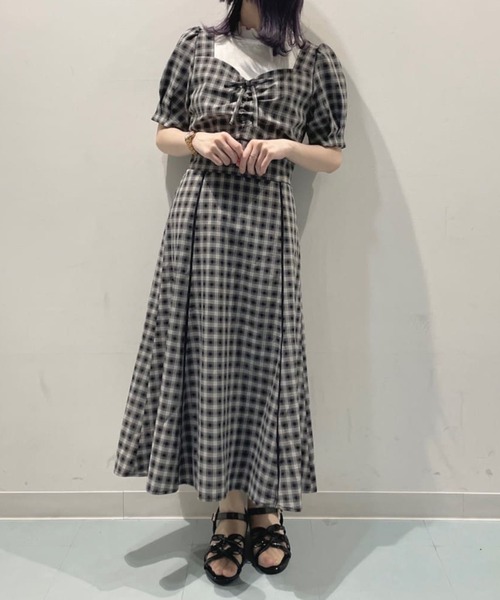 axes femme POETIQUE(アクシーズファムポエティック)の「チェックマーメイドスカート(スカート・レディース・ブルーグリーン/ピンク/ブラック・MEDIUM)」の2枚目の写真