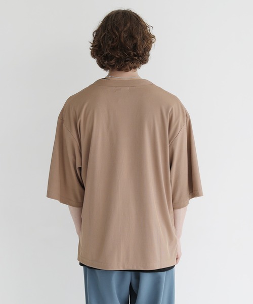 ETELIO(エテリオ)の「ルーズシルエット5分袖サマーカーディガン(カーディガン/ボレロ・メンズ・ベージュ/ブルー/ブルーグリーン/チャコール・S/M/L)」の16枚目の写真