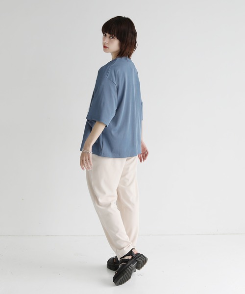 ETELIO(エテリオ)の「ルーズシルエット5分袖サマーカーディガン(カーディガン/ボレロ・メンズ・ベージュ/ブルー/ブルーグリーン/チャコール・S/M/L)」の20枚目の写真