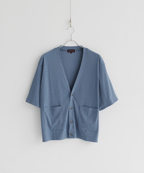 ETELIO(エテリオ)の「ルーズシルエット5分袖サマーカーディガン(カーディガン/ボレロ・メンズ・ベージュ/ブルー/ブルーグリーン/チャコール・S/M/L)」の22枚目の写真