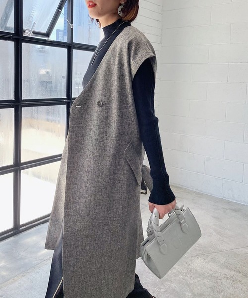 PAGEBOY（ページボーイ）の「ツイードロングジレ（その他アウター・レディース・ブラック/ブラウン・FREE）」の17枚目の写真