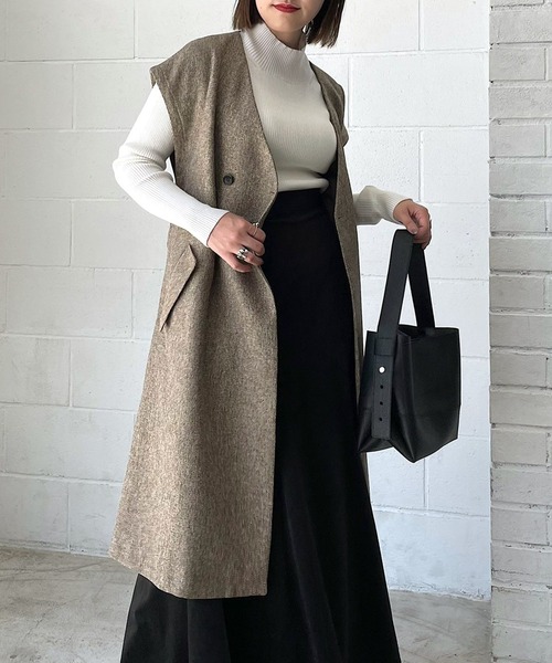 PAGEBOY（ページボーイ）の「ツイードロングジレ（その他アウター・レディース・ブラック/ブラウン・FREE）」の12枚目の写真