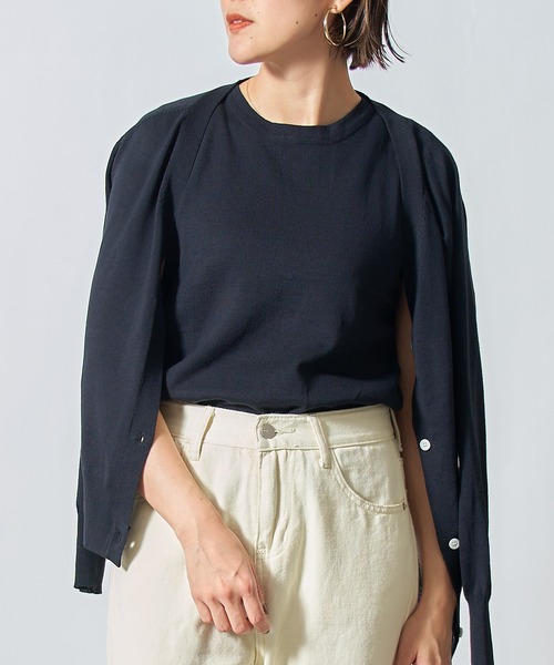 MAISON BREEZE（メゾンブリーズ）の「【MAISON BREEZE】ノースリーブ×カーディガン2Pセット アンサンブル オフィスカジュアル KNF（カーディガン/ボレロ・レディース・イエロー/グリーン/ブラック/グレー/ホワイト・FREE）」の3枚目の写真