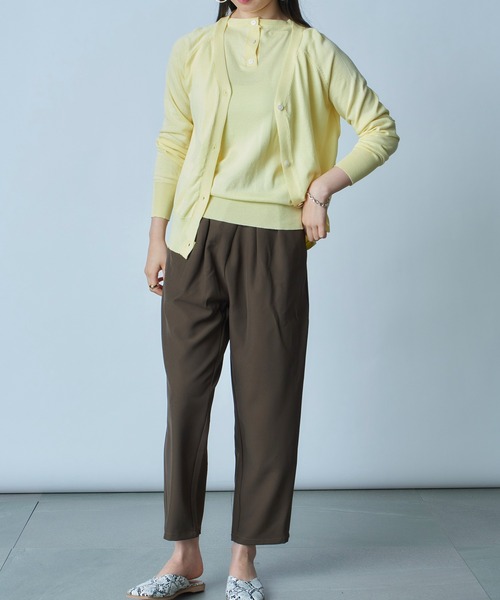 MAISON BREEZE（メゾンブリーズ）の「【MAISON BREEZE】ノースリーブ×カーディガン2Pセット アンサンブル オフィスカジュアル KNF（カーディガン/ボレロ・レディース・イエロー/グリーン/ブラック/グレー/ホワイト・FREE）」の6枚目の写真