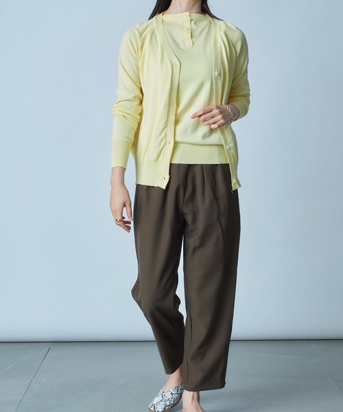 MAISON BREEZE（メゾンブリーズ）の「【MAISON BREEZE】ノースリーブ×カーディガン2Pセット アンサンブル オフィスカジュアル KNF（カーディガン/ボレロ・レディース・イエロー/グリーン/ブラック/グレー/ホワイト・FREE）」の10枚目の写真