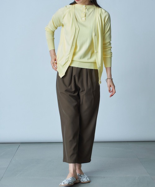 MAISON BREEZE（メゾンブリーズ）の「【MAISON BREEZE】ノースリーブ×カーディガン2Pセット アンサンブル オフィスカジュアル KNF（カーディガン/ボレロ・レディース・イエロー/グリーン/ブラック/グレー/ホワイト・FREE）」の12枚目の写真