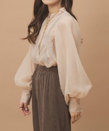 moi tytto | ノーカラーシアーシャツ(シャツ/ブラウス)