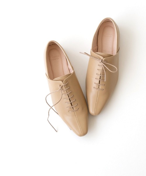 menue（メヌエ）の「ポインテッドトゥソフトレースアップシューズ（ドレスシューズ・レディース・ブラック/ベージュ/ライトブルー/アイボリー・L/S/3L/XS/LL/M）」の8枚目の写真