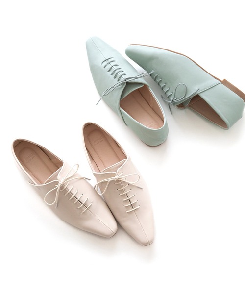 menue（メヌエ）の「ポインテッドトゥソフトレースアップシューズ（ドレスシューズ・レディース・ブラック/ベージュ/ライトブルー/アイボリー・L/S/3L/XS/LL/M）」の16枚目の写真