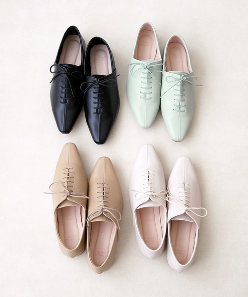 menue（メヌエ）の「ポインテッドトゥソフトレースアップシューズ（ドレスシューズ・レディース・ブラック/ベージュ/ライトブルー/アイボリー・L/S/3L/XS/LL/M）」の11枚目の写真
